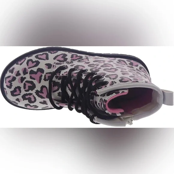 Skechers Gravlen NWOT Boots Excellent Cond.Pink Hearts Size 1 Youth Leopard - Picture 2 of 6